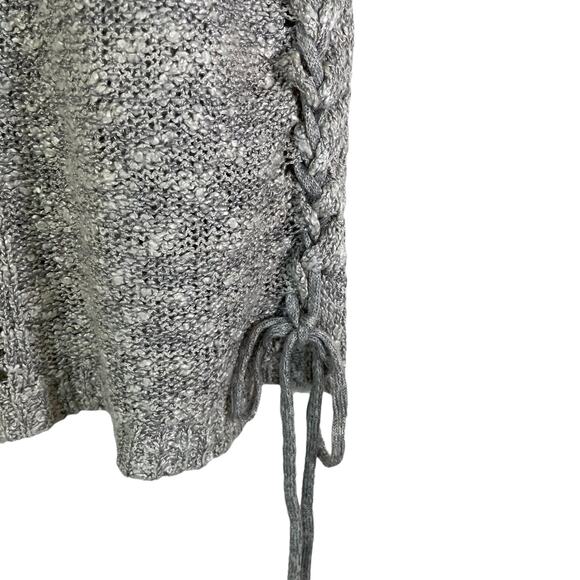 Knox Rose Women's Cable Knit Side Tie Straps Detail Sweater Gray - Picture 5 of 7